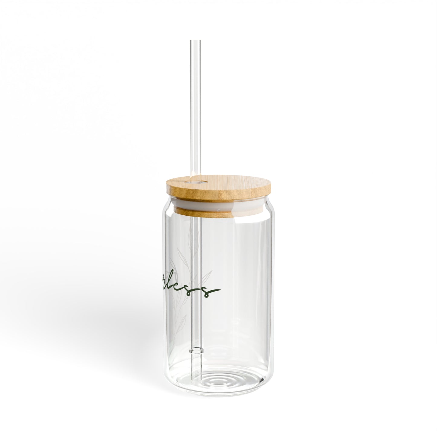 Fearless Glass tumbler cup with straw 16oz
